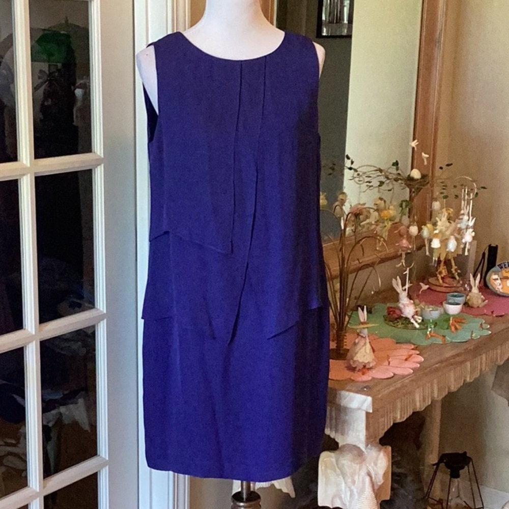 Blue Sleeveless Sheath Mini Dress for Cocktail